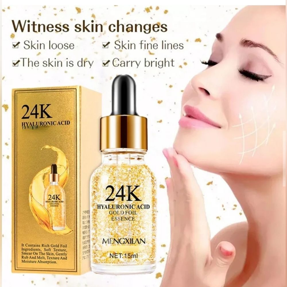 24k infused serum. Smoothes skin & wrinkles, brightens skin acne Korean